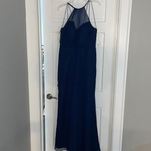 NWT Bari Jay Size 16 Navy formal prom bridesmaid halter dress